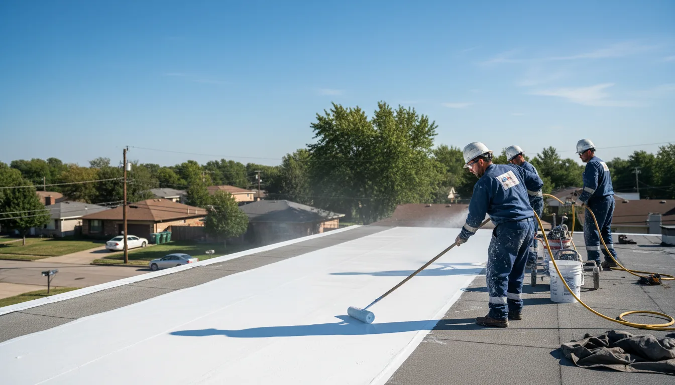 Commercial roof coating in Eckerty, IN near me